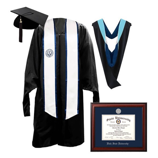 utah state university master gold graduation regalia bundle